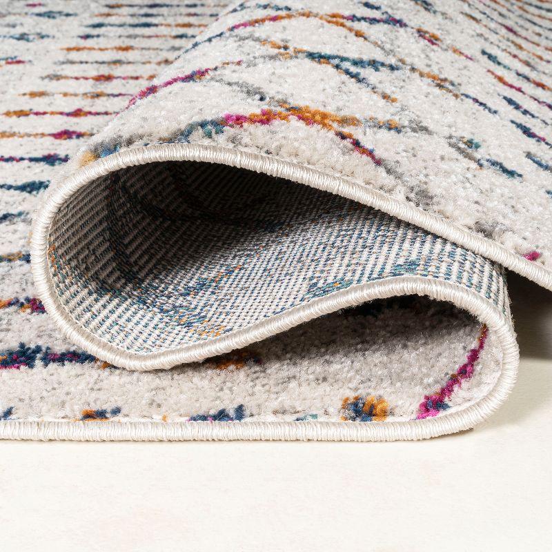 8'x10' Moroccan HYPE Boho Vintage Diamond Area Rug, Cream/Multi - JONATHAN Y