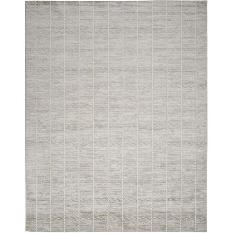 Nourison Serenity Home Contemporary Indoor Area Rug Light Grey 7'10" x 9'10"