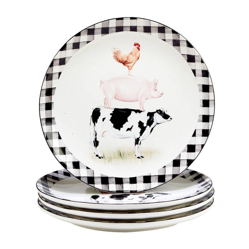 Certified International On The Farm Set Of 4  Dinner Plate