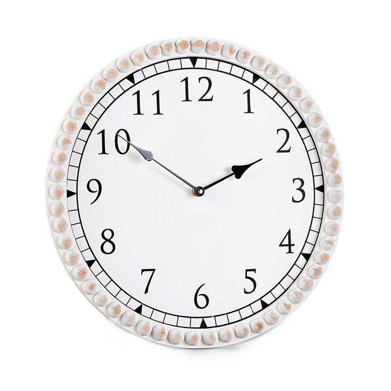 The Lakeside Collection Farmhouse Beaded Clocks or Mirrors - Round Clock