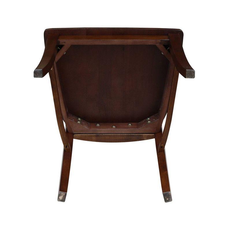 Set of 2 Vineyard Curved X-Back Chairs Espresso - International Concepts: Hardwood Frame, 250lb Capacity
