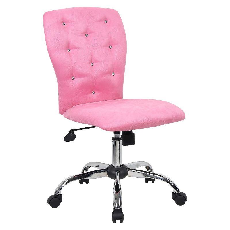 Ella Modern Pink Microfiber Swivel Task Chair with Chrome Base