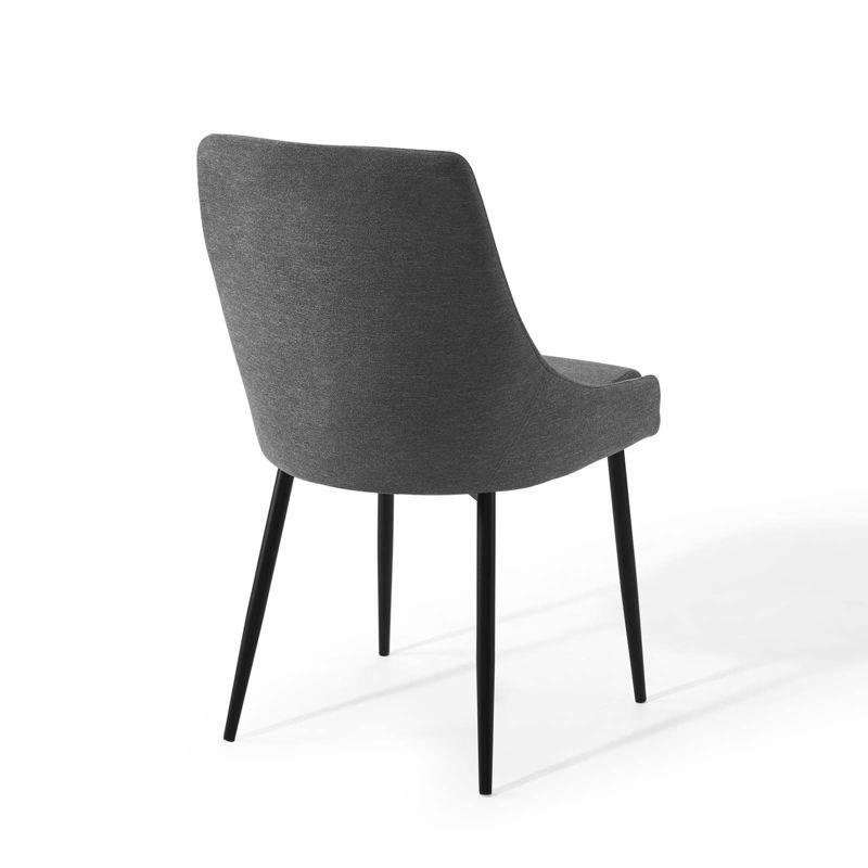 Modway Viscount Upholstered Fabric Dining Chairs - Set of 2, Black Charcoal