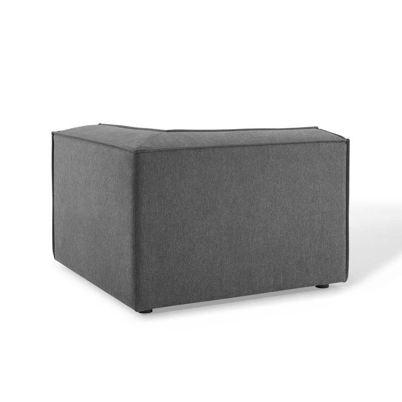 Restore Sectional Sofa Corner Chair Charcoal - Modway: Upholstered, Wood Frame, Modern Style, Polyester Fabric