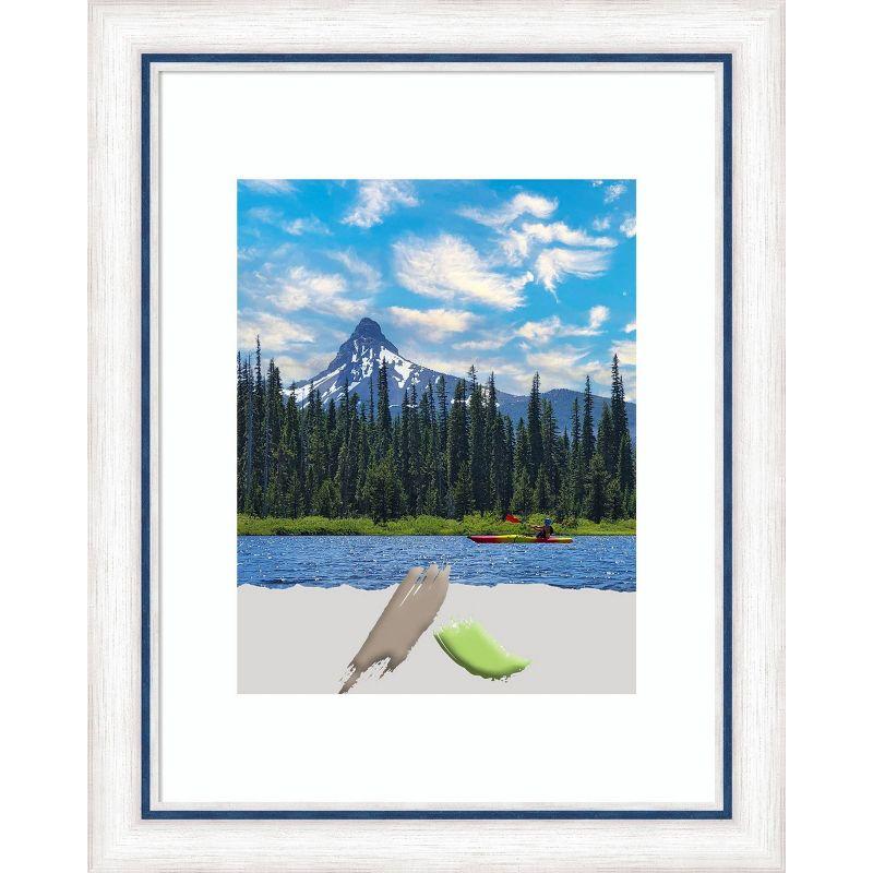 Morgan White and Blue Matte Wood Picture Frame 13" x 16"