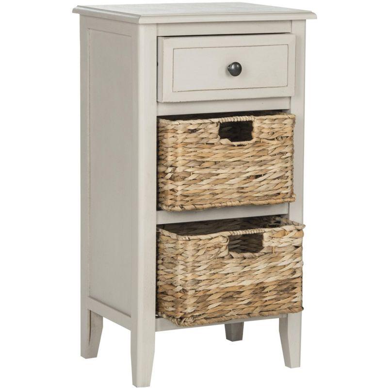 Everly Drawer Side Table - AMH5743D - Vintage Grey - Safavieh Couture