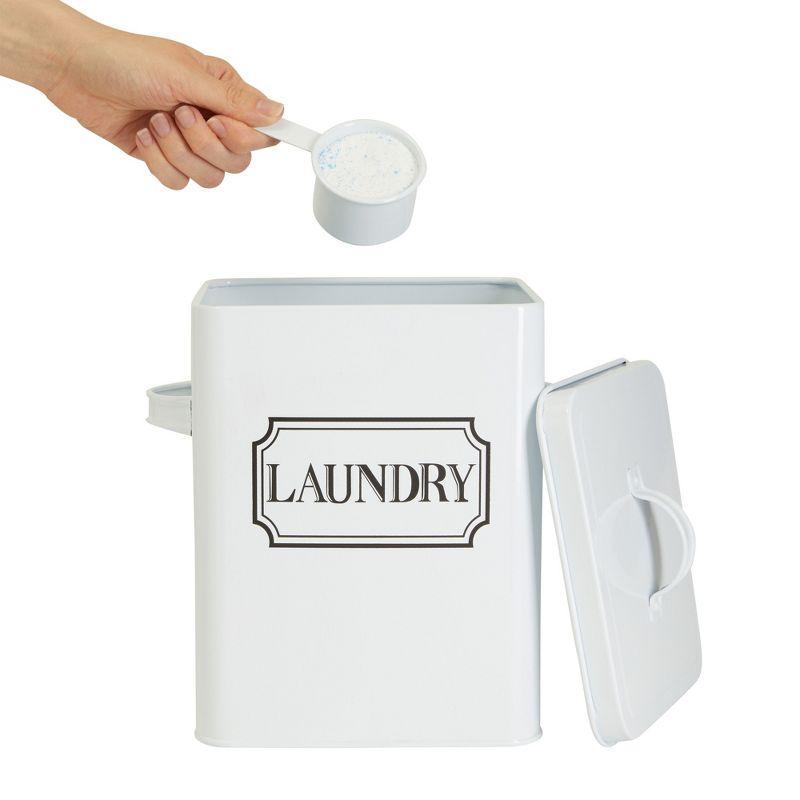 Juvale Laundry Detergent Container for Powder, Beads, Pods, Laundry Canister with Scoop for Bathroom, 100 Oz Capacity, 9x7x6 In