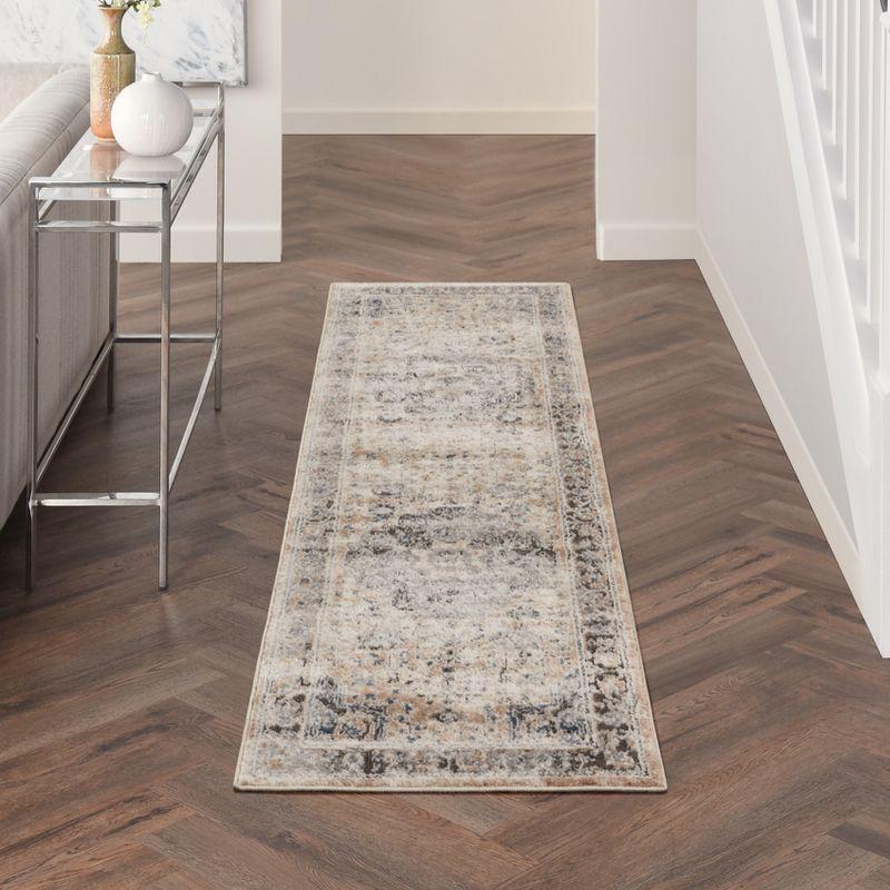 Concerto Vintage Medallion Beige & Grey Hand-Knotted Area Rug