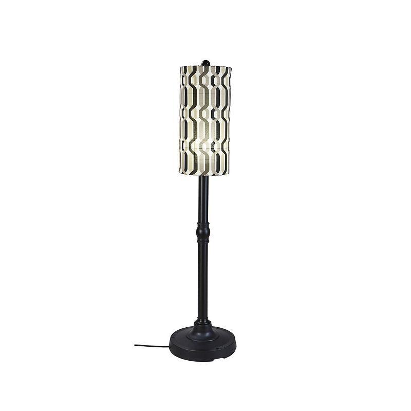 Patio Living Concepts Coronado 58 Floor Lamp 62270 with 2 black body and New Twist Caviar outdoor fabric shade