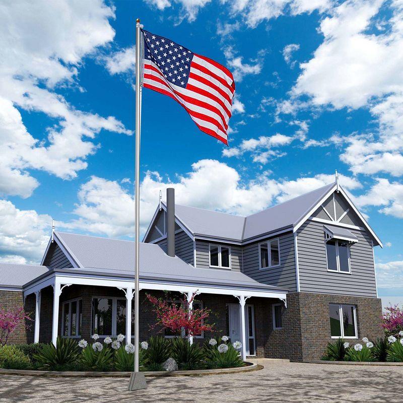 Yescom 25' Upgraded Sectional Aluminum Flagpole Silver
