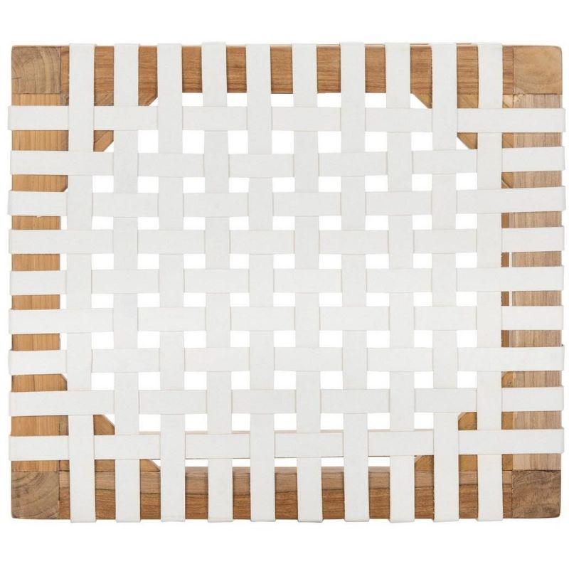 Capri Counter Stool - BST1009 - Natural Teak/White - Safavieh