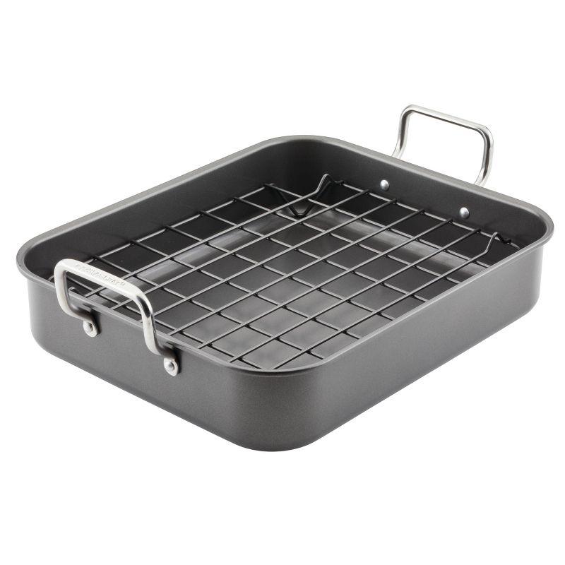 16.5" x 13.5" Nonstick Steel Roaster with Reversible Rack