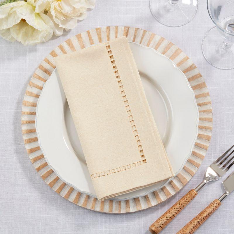 Saro Lifestyle Laser-Cut Hemstitch Napkin (Set of 4)