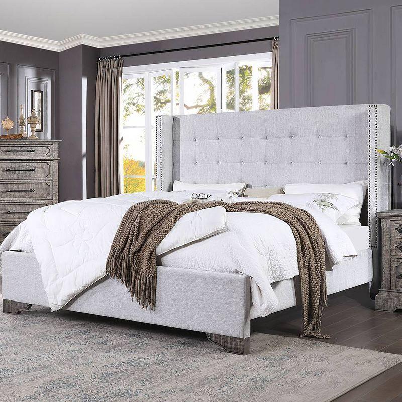 90" Eastern King Bed Artesia with Buttonless Tufting & Wood Frame - Acme Furniture