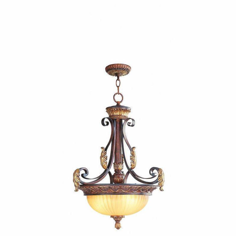 Villa Verona 3-Light Bronze and Glass Pendant