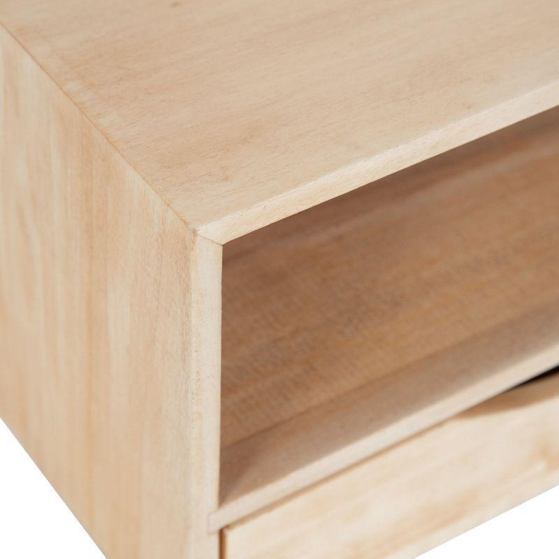 Kate and Laurel Hutton Rectangle Wood Floating Side Table, 12.5x10x7, Natural