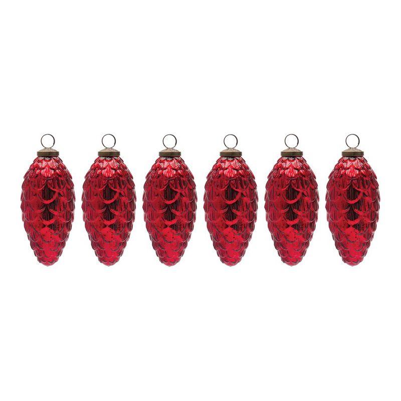 Melrose Mercury Glass Pinecone Ornament (Set of 6)
