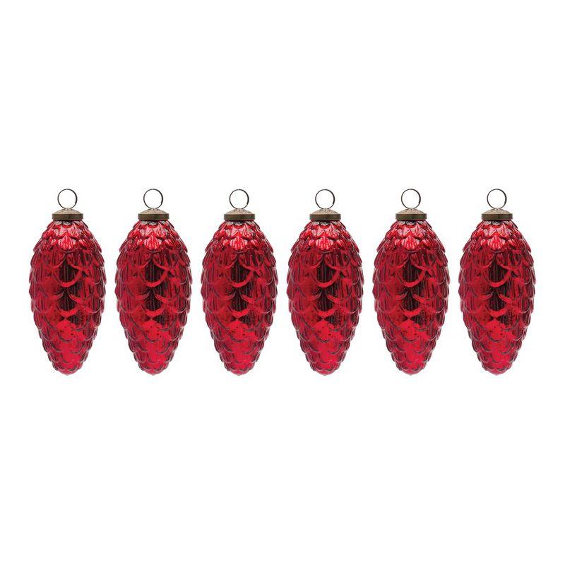 Melrose Mercury Glass Pinecone Ornament (Set of 6)