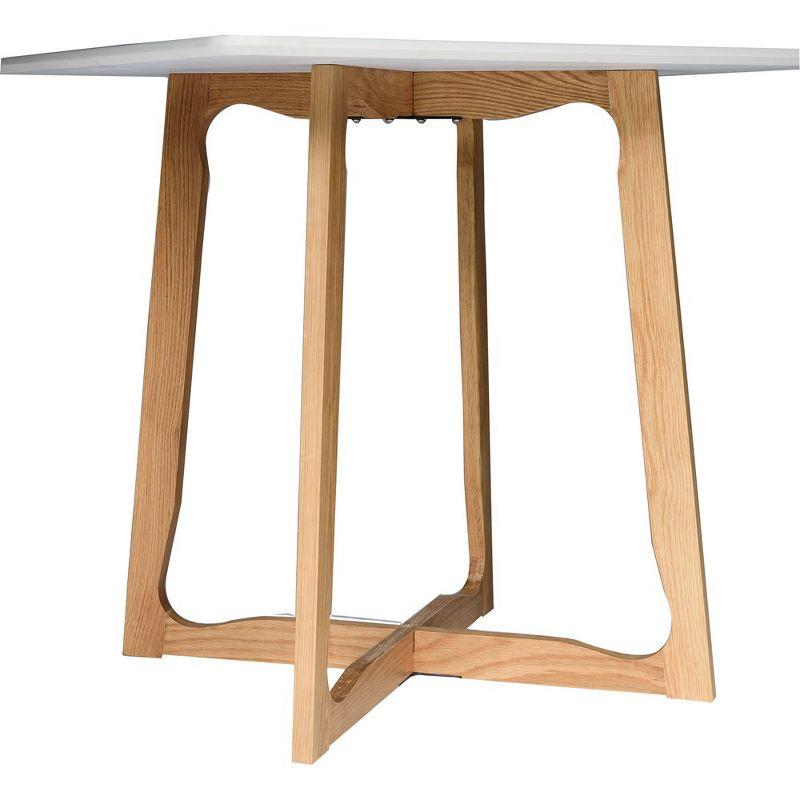 LeisureMod Cedar Modern Square Dining Table with a Criss Cross Frame