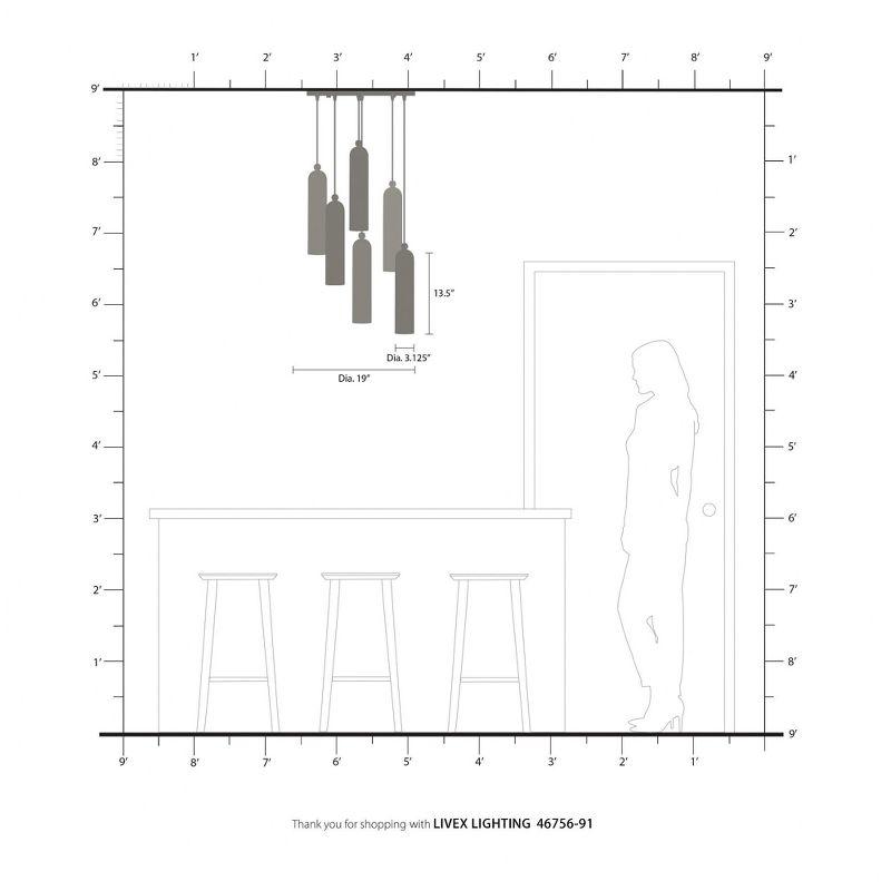 Livex Lighting Ardmore 6 - Light Pendant in  Brushed Nickel