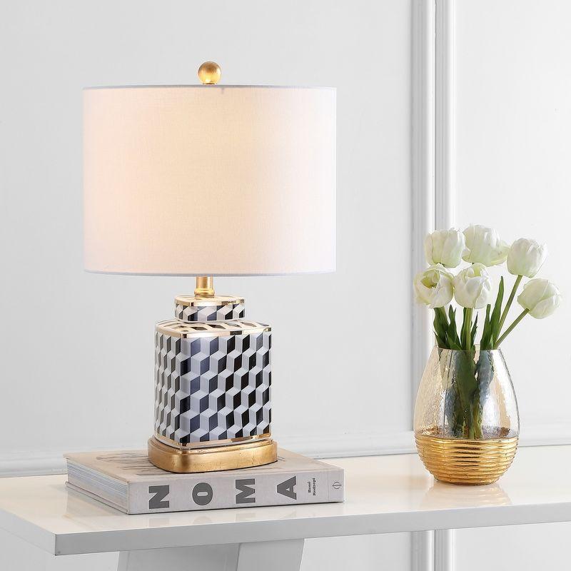 Alisha Table Lamp - Black/White - Safavieh.