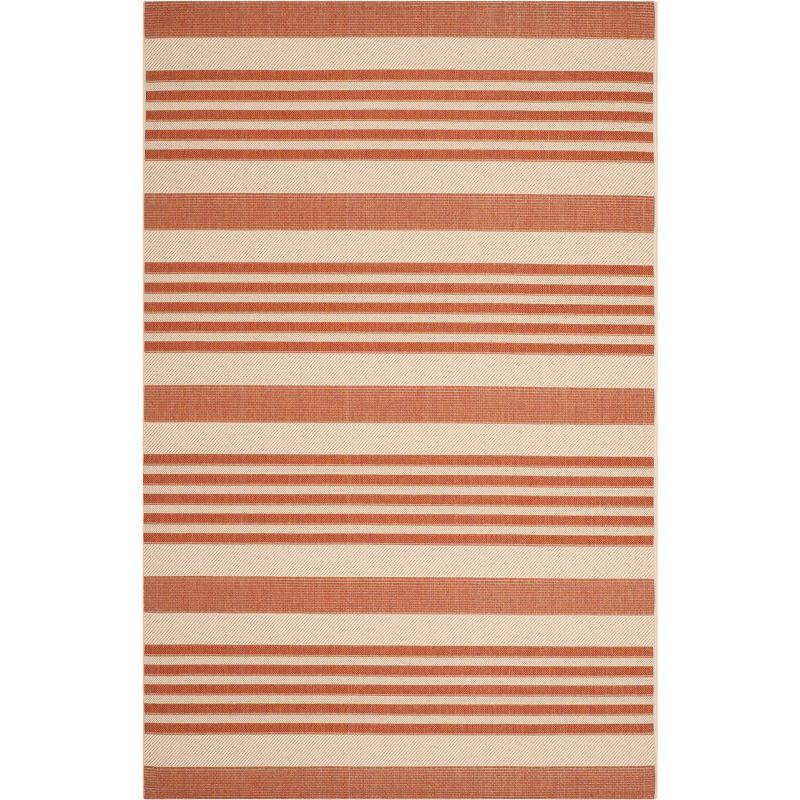 Courtyard CY6062 Power Loomed Indoor/Outdoor Area Rug - Terracotta/Beige - 5'3"x7'7" - Safavieh.