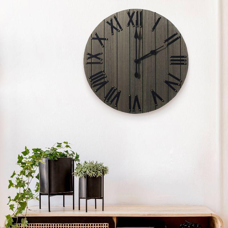 21" Handsome Rustic Farmhouse Wood Wall Clock - Elegant Designs