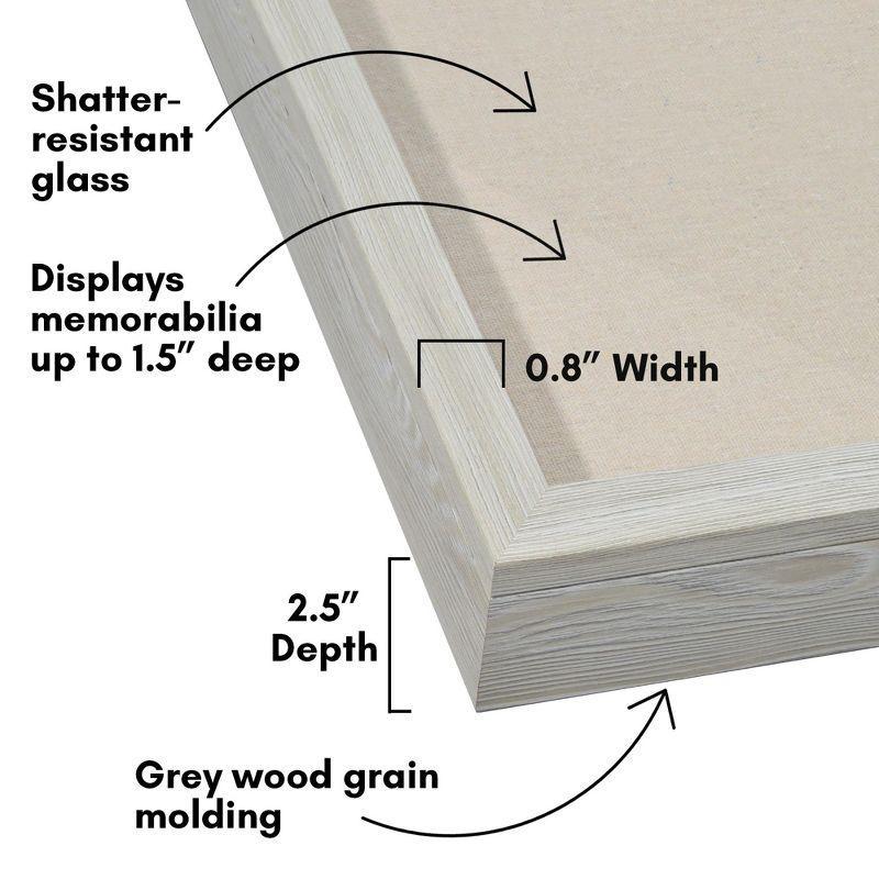 Americanflat 8x10 Front Loading Shadow Box Frame and Display Case for Keepsakes - Grey Wood