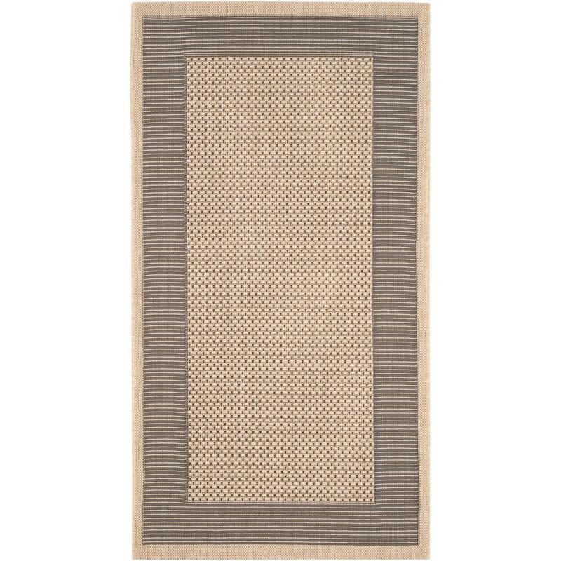 Gray Rectangular Synthetic Easy Care Indoor/Outdoor Rug