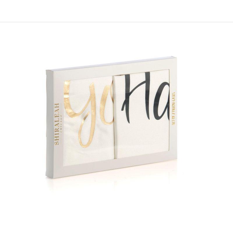 Shiraleah Set Of 2 Standard Pillowcases "Good Morning Gorgeous/ Hello There Handsome" - Shiraleah