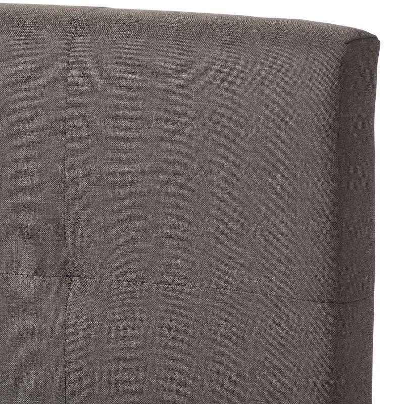 Full Brookfield Modern and Contemporary Fabric Upholstered Grid Tufting Bed Gray - Baxton Studio: MDF Panel Design, Spot Clean