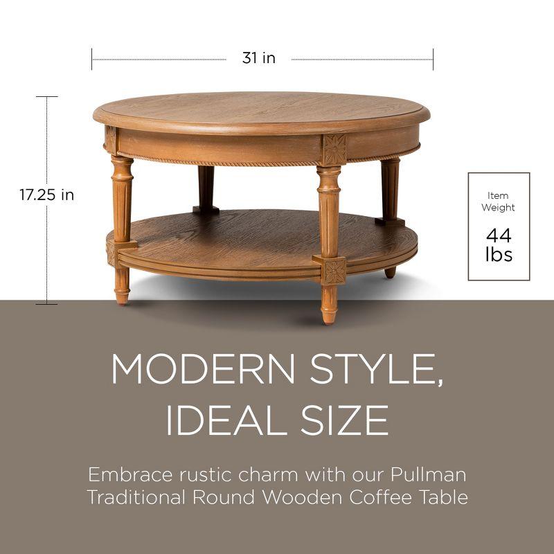 Maven Lane Pullman Round Wooden Coffee Table