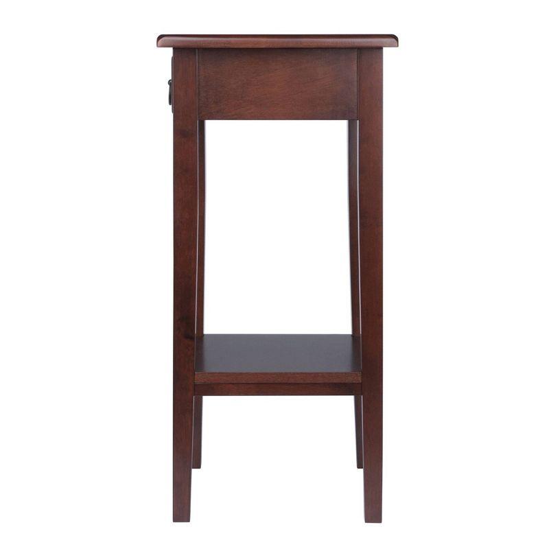 Transitional Regalia 29.5" Walnut Wood & Stone Accent Table with Storage