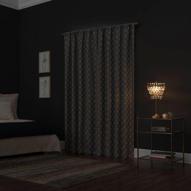Scott Living Montauk Art Deco 100% Blackout Back Tab Curtain Panel & Reviews | Wayfair