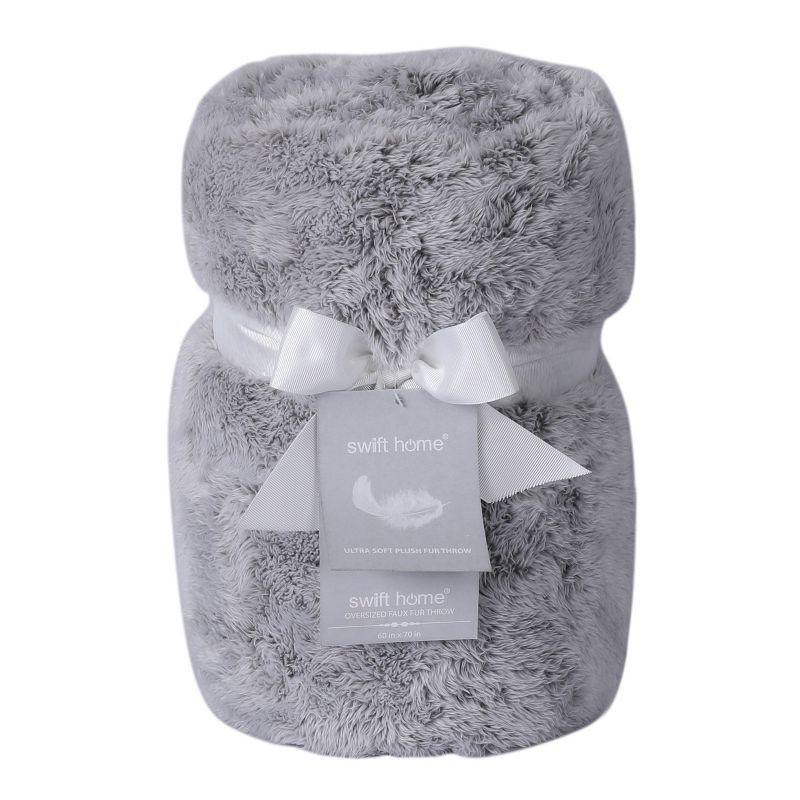 Swift Home Ultra Plush Solid and Frost Tip Throw Blanket