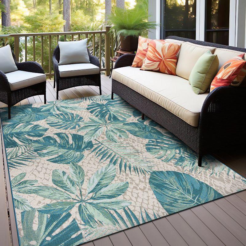 World Rug Gallery Contemporary Tropical Floral Indoor/Outdoor Area Rug