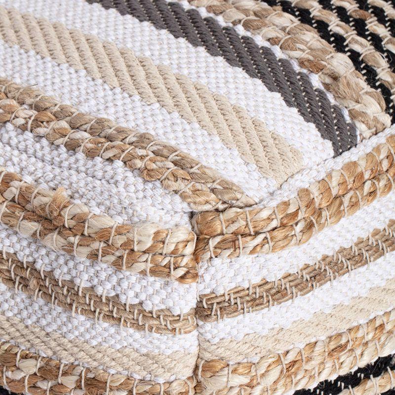 Arsenal Pouf Beige/Grayscale - Anji Mountain: Square, Unupholstered, Fair Trade, No Assembly Required