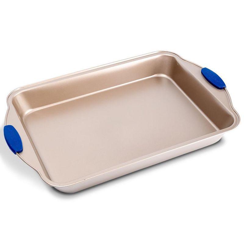 NutriChef 18" Non-Stick Carbon Steel Baking Pan with Blue Silicone Handles