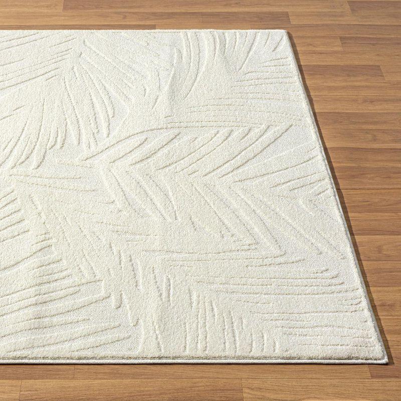 Luxe Weavers Floral Palm Leaf Cream 5x7 Area Rug