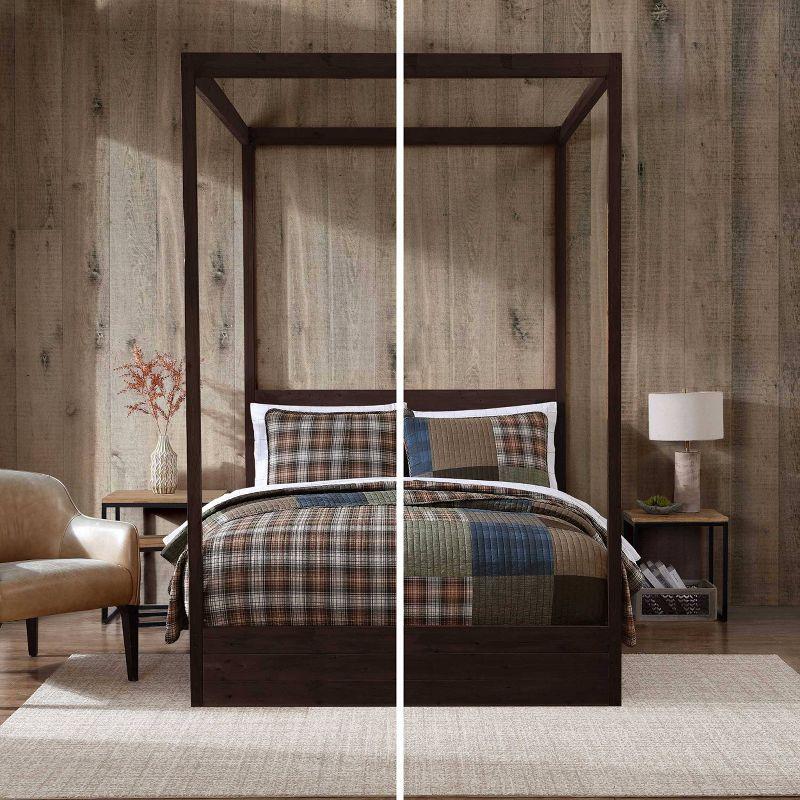 Eddie Bauer Eddie Bauer Classic Patchwork Cotton Reversible Green Quilt Set
