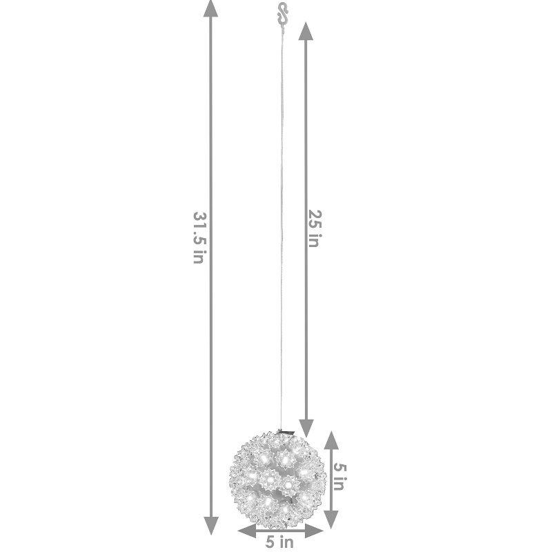 Sunnydaze 5" Electric Plug-In Indoor/Outdoor 50ct LED Lighted Ball Hanging Ornament