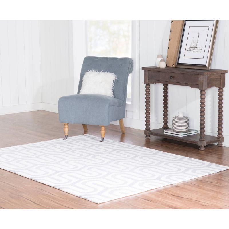 Geo Luxuriously Soft Maze Accent Rug Gray/White - Linon