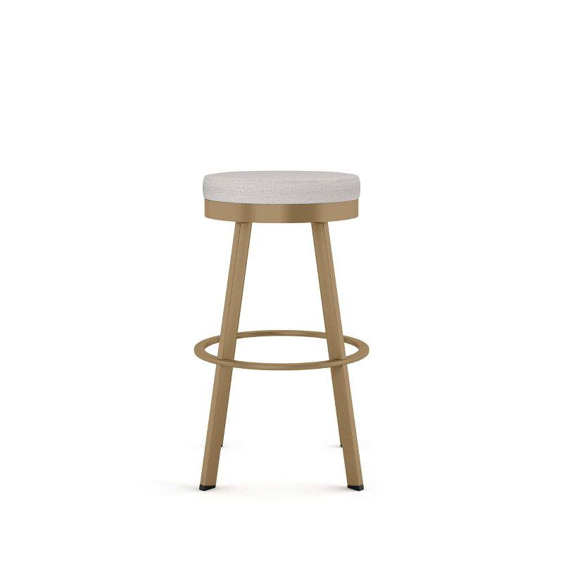 Amisco Swice Upholstered Barstool Gray/Gold: 30" Height, Polyester, Steel Frame, 300 lbs Capacity