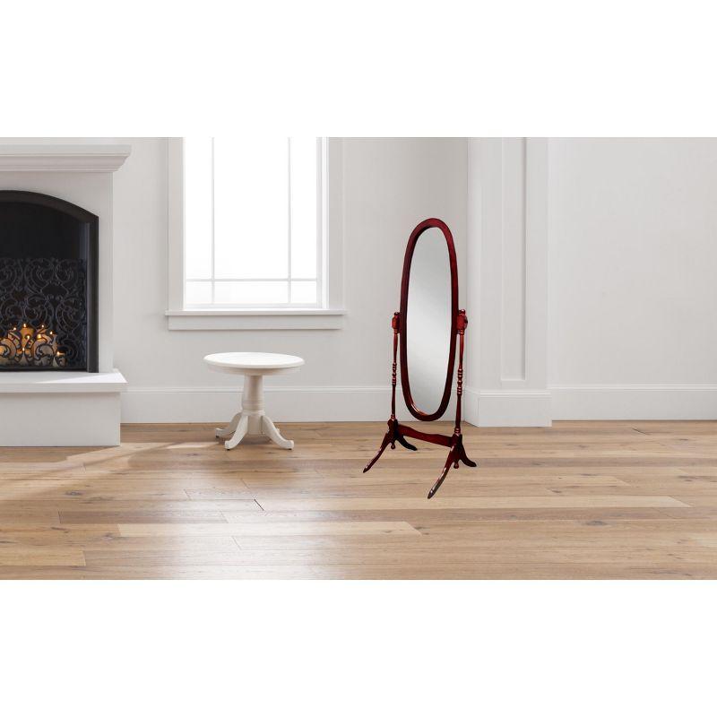 Elegant Oval Cherry Wood Freestanding Full-Length Mirror