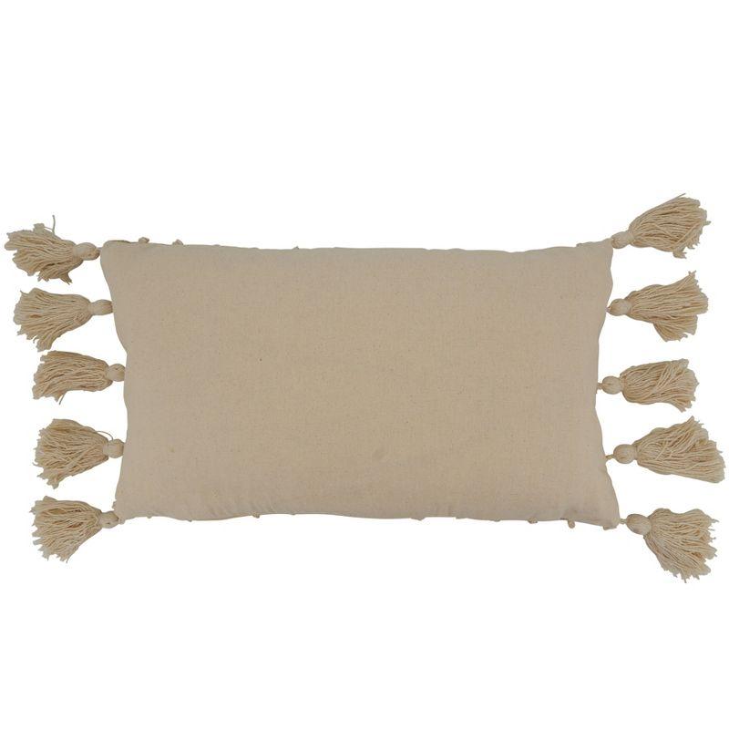 Saro Aziza Collection Tassels Cotton Pillow Cover