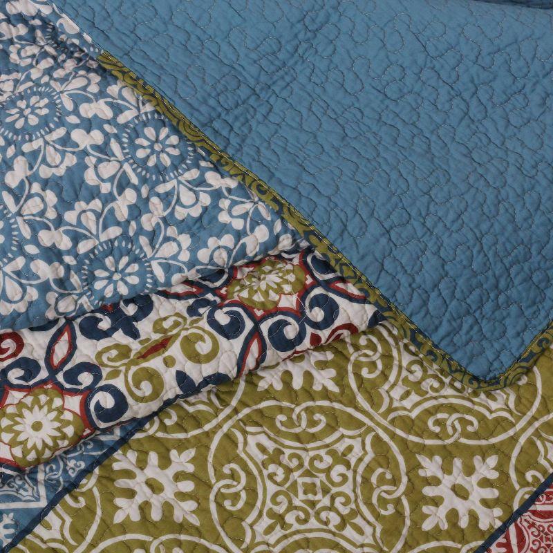Greenland Home Fashions 50"x60" Shangri-La Throw Blanket: Quilted Abstract Cotton, Woven, Multicolored, All Ages