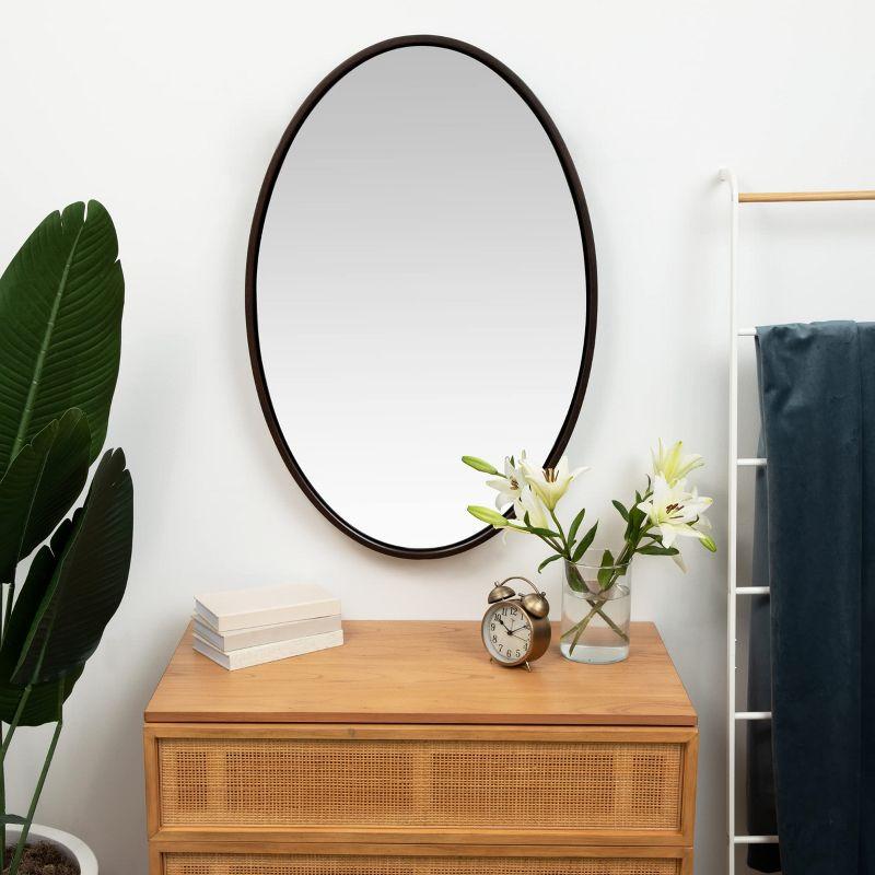 Hamilton Hills 24" x 36" Oval Wenge Framed Wall Mirror