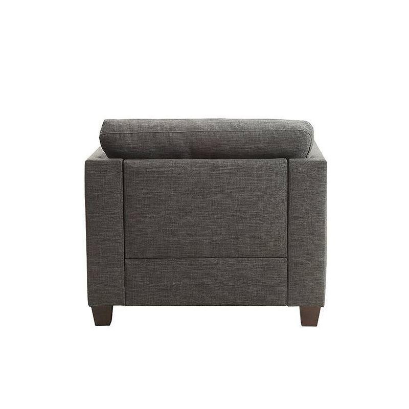 Acme Furniture 38" Laurissa Chair Light Charcoal Linen: Upholstered Armchair, Wood Frame, Tufted Cushions