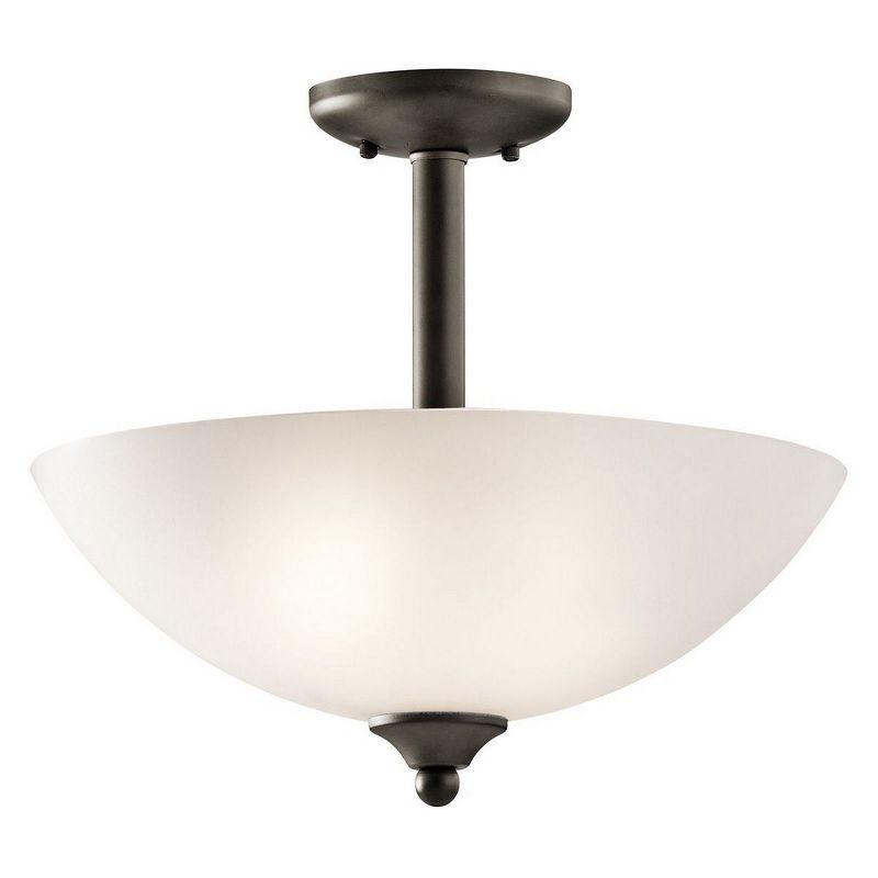 Jolie 15" Distressed Bronze Inverted Pendant with White Glass Shade