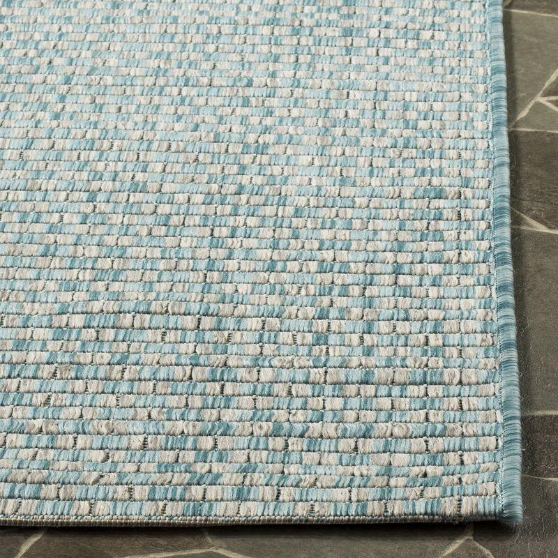 Courtyard CY8653 Power Loomed Indoor and Outdoor Area Rug - Light Blue/Light Grey - 4'x4' - Safavieh